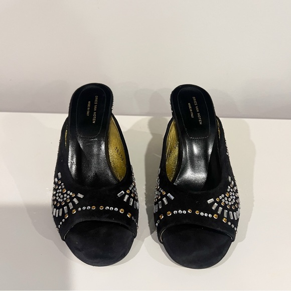 Dries Van Noten Suede Embellished Mules - Picture 5 of 9